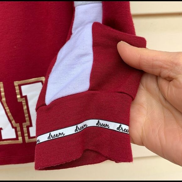 No Boundaries dark red hooded long sleeved sweater, drawstring, dream print, S - Picture 4 of 10